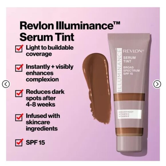 🆕💄Revlon Illuminance Serum Tint, Liquid Foundation #417 Warm Caramel - Picture 4 of 9